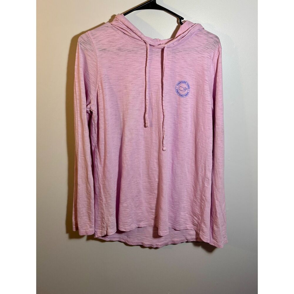 Vineyard Vines Pink Slub-Cotton Hoodie Women’s Medium • Vintage Whale Graphic